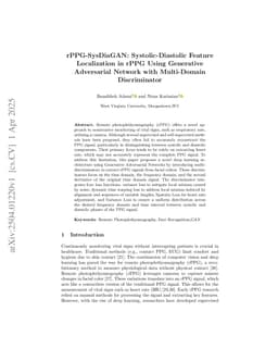 rPPG-SysDiaGAN: Systolic-Diastolic Feature Localization in rPPG Using Generative Adversarial Network with Multi-Domain Discriminator