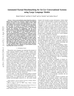 Automated Factual Benchmarking for In-Car Conversational Systems using Large Language Models