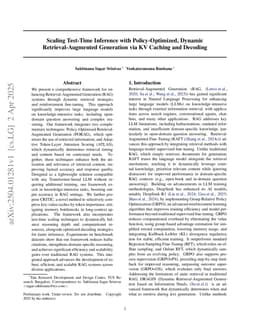 Scaling Test-Time Inference with Policy-Optimized, Dynamic Retrieval-Augmented Generation via KV Caching and Decoding