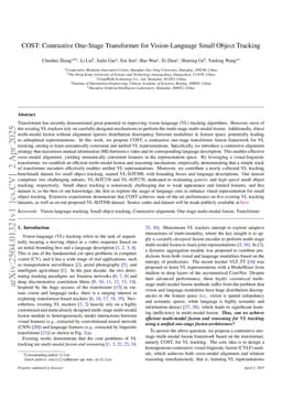 COST: Contrastive One-Stage Transformer for Vision-Language Small Object Tracking