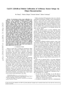 CaLiV: LiDAR-to-Vehicle Calibration of Arbitrary Sensor Setups via Object Reconstruction
