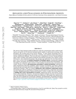 Advances and Challenges in Foundation Agents: From Brain-Inspired Intelligence to Evolutionary, Collaborative, and Safe Systems