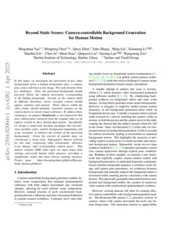 Beyond Static Scenes: Camera-controllable Background Generation for Human Motion