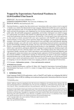 Trapped by Expectations: Functional Fixedness in LLM-Enabled Chat Search