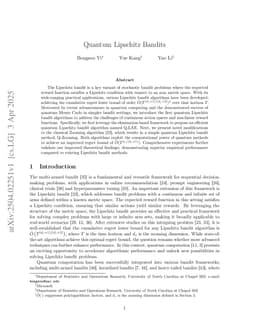 Quantum Lipschitz Bandits