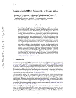 Measurement of LLM's Philosophies of Human Nature