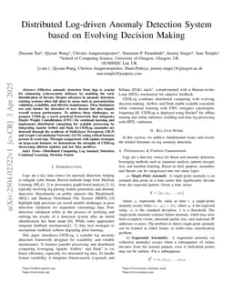 Distributed Log-driven Anomaly Detection System based on Evolving Decision Making