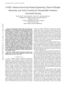CoTAL: Human-in-the-Loop Prompt Engineering, Chain-of-Thought Reasoning, and Active Learning for Generalizable Formative Assessment Scoring