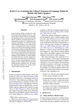 DaKultur: Evaluating the Cultural Awareness of Language Models for Danish with Native Speakers