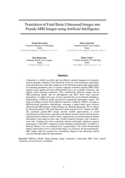 Translation of Fetal Brain Ultrasound Images into Pseudo-MRI Images using Artificial Intelligence