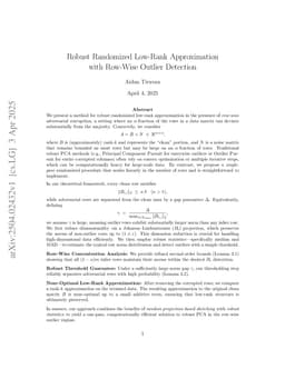 Robust Randomized Low-Rank Approximation with Row-Wise Outlier Detection