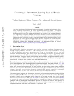 Evaluating AI Recruitment Sourcing Tools by Human Preference