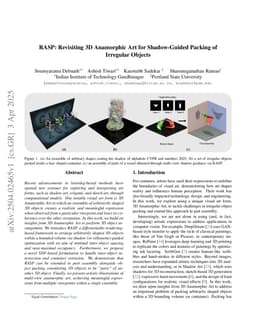 RASP: Revisiting 3D Anamorphic Art for Shadow-Guided Packing of Irregular Objects