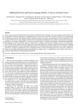 Multimodal Fusion and Vision-Language Models: A Survey for Robot Vision