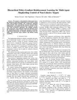 Hierarchical Policy-Gradient Reinforcement Learning for Multi-Agent Shepherding Control of Non-Cohesive Targets