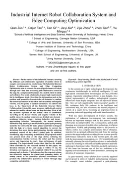 Industrial Internet Robot Collaboration System and Edge Computing Optimization