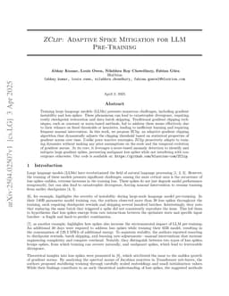 ZClip: Adaptive Spike Mitigation for LLM Pre-Training