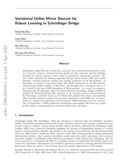 Variational Online Mirror Descent for Robust Learning in Schrödinger Bridge