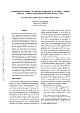 Limitations of Religious Data and the Importance of the Target Domain: Towards Machine Translation for Guinea-Bissau Creole