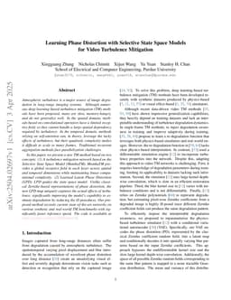 Learning Phase Distortion with Selective State Space Models for Video Turbulence Mitigation