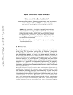 Atrial constitutive neural networks