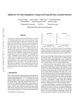 TailedCore: Few-Shot Sampling for Unsupervised Long-Tail Noisy Anomaly Detection