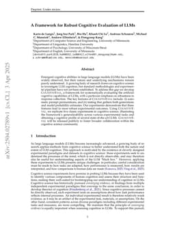 A Framework for Robust Cognitive Evaluation of LLMs
