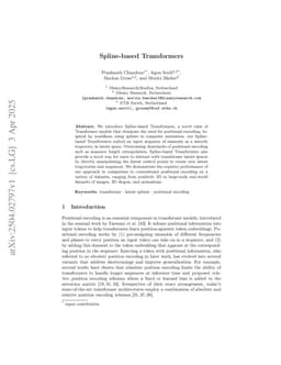Spline-based Transformers