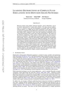 Learning Distributions of Complex Fluid Simulations with Diffusion Graph Networks