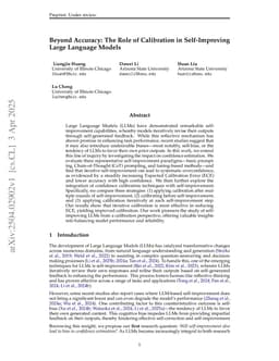 Beyond Accuracy: The Role of Calibration in Self-Improving Large Language Models