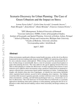 Scenario Discovery for Urban Planning: The Case of Green Urbanism and the Impact on Stress