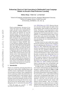 Enhancing Chart-to-Code Generation in Multimodal Large Language Models via Iterative Dual Preference Learning