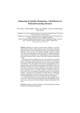 Enhancing Air Quality Monitoring: A Brief Review of Federated Learning Advances