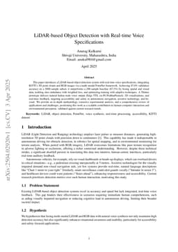 LiDAR-based Object Detection with Real-time Voice Specifications