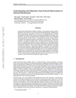 Understanding Aha Moments: from External Observations to Internal Mechanisms