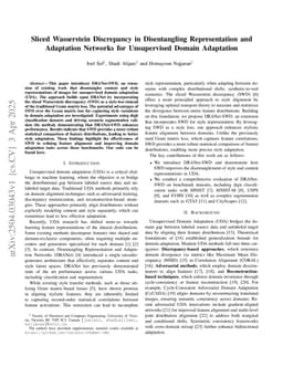Sliced Wasserstein Discrepancy in Disentangling Representation and Adaptation Networks for Unsupervised Domain Adaptation