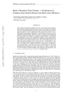 How I Warped Your Noise: a Temporally-Correlated Noise Prior for Diffusion Models