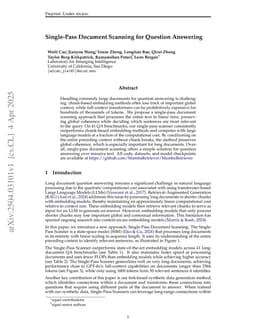Single-Pass Document Scanning for Question Answering