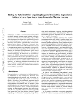 Finding the Reflection Point: Unpadding Images to Remove Data Augmentation Artifacts in Large Open Source Image Datasets for Machine Learning