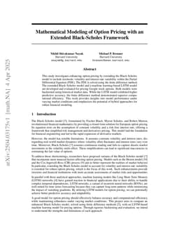 Mathematical Modeling of Option Pricing with an Extended Black-Scholes Framework