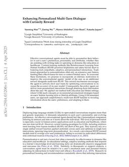 Enhancing Personalized Multi-Turn Dialogue with Curiosity Reward