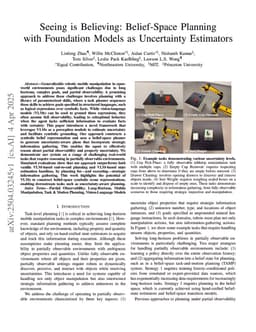 Seeing is Believing: Belief-Space Planning with Foundation Models as Uncertainty Estimators