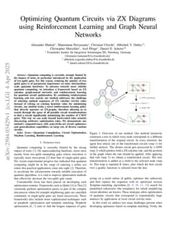 Optimizing Quantum Circuits via ZX Diagrams using Reinforcement Learning and Graph Neural Networks
