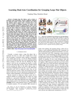 Learning Dual-Arm Coordination for Grasping Large Flat Objects