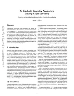 An Algebraic Geometry Approach to Viewing Graph Solvability