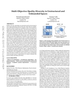 Multi-Objective Quality-Diversity in Unstructured and Unbounded Spaces