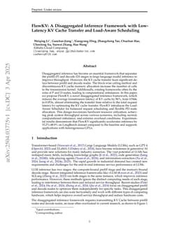 FlowKV: A Disaggregated Inference Framework with Low-Latency KV Cache Transfer and Load-Aware Scheduling