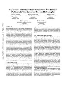 Explainable and Interpretable Forecasts on Non-Smooth Multivariate Time Series for Responsible Gameplay