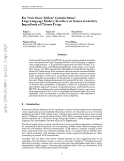Do "New Snow Tablets" Contain Snow? Large Language Models Over-Rely on Names to Identify Ingredients of Chinese Drugs