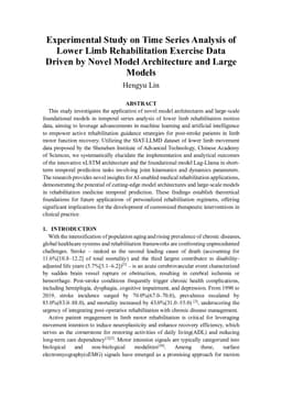 Experimental Study on Time Series Analysis of Lower Limb Rehabilitation Exercise Data Driven by Novel Model Architecture and Large Models